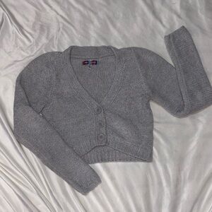 Gray Button-Up Women's Sweater